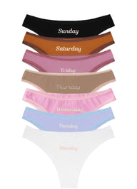 DAYS OF THE WEEK WOMEN'S SET OF PANTIES 7 PCS, MULTICOLOR