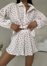 POLLY WOMEN`S PAJAMAS, RED-WHITE