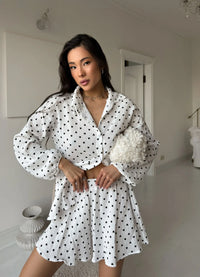 POLLY WOMEN`S PAJAMAS, WHITE-BLACK