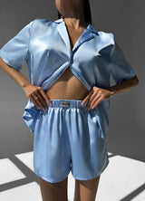 SANDRA WOMEN'S PAJAMAS, LIGHT BLUE