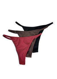KIM WOMEN'S SET OF THONG PANTIES 3 PCS, MULTICOLOR