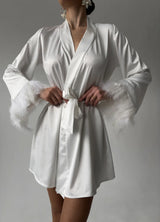 IRIS WOMENS BATHROBE, WHITE