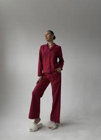 ANNIE WOMEN'S PAJAMA, BURGUNDY