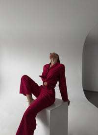 ANNIE WOMEN'S PAJAMA, BURGUNDY