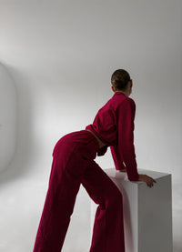 ANNIE WOMEN'S PAJAMA, BURGUNDY