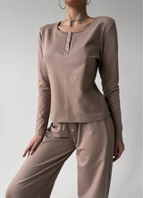 THEA WOMEN'S PAJAMA, BEIGE
