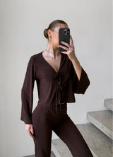 MEL WOMEN'S PAJAMA, BROWN