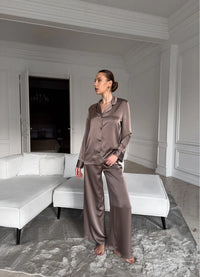 JANET WOMEN'S PAJAMA, BROWN