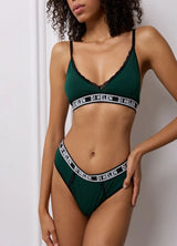 DI HELEN RUFFLE WOMEN'S UNDERWEAR SET, GREEN