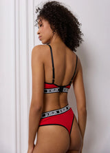 DI HELEN RUFFLE WOMEN'S UNDERWEAR SET, RED