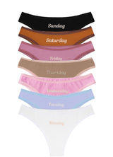 DAYS OF THE WEEK WOMEN'S SET OF PANTIES 7 PCS, MULTICOLOR