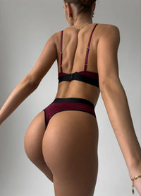 IRMA WOMEN`S UNDERWEAR SET, BURGUNDY