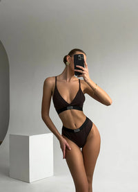 IRMA WOMEN`S UNDERWEAR SET, BROWN
