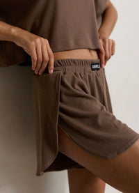 JUDY WOMEN`S PAJAMAS WITH T-SHIRT, BROWN