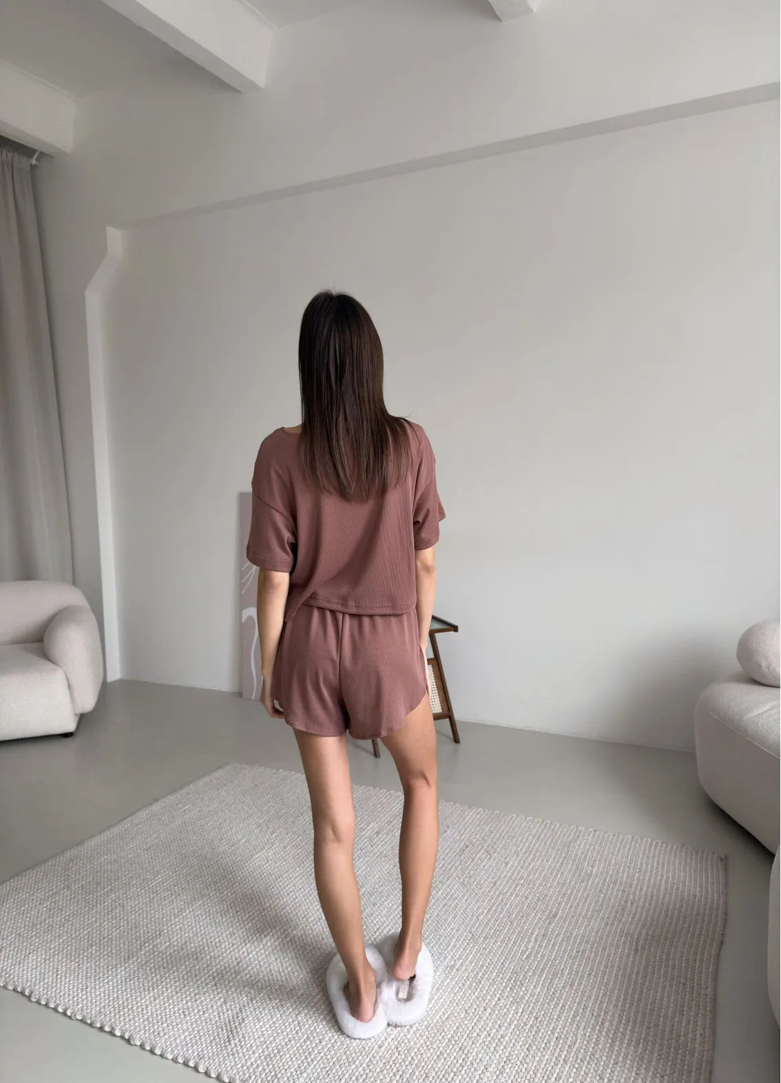 JUDY WOMEN`S PAJAMAS WITH T-SHIRT, CAPPUCCINO