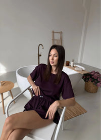 JUDY WOMEN`S PAJAMAS WITH T-SHIRT, DARK LILAC
