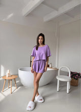 JUDY WOMEN`S PAJAMAS WITH T-SHIRT, LILAC