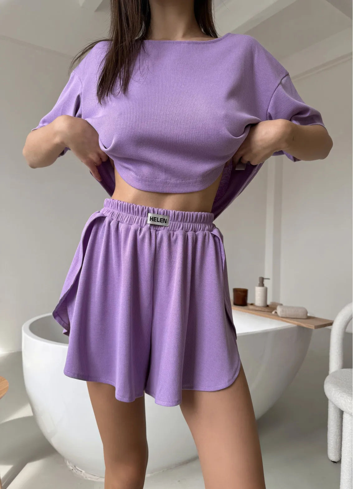 JUDY WOMEN`S PAJAMAS WITH T-SHIRT, LILAC