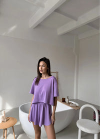 JUDY WOMEN`S PAJAMAS WITH T-SHIRT, LILAC