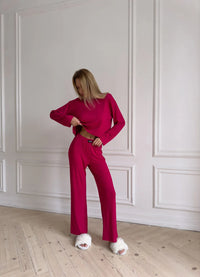 JESSICA WOMEN`S PAJAMAS, CRIMSON