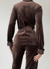 AURA WOMEN'S COTTON PAJAMAS, BROWN