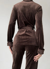 AURA WOMEN'S COTTON PAJAMAS, BROWN