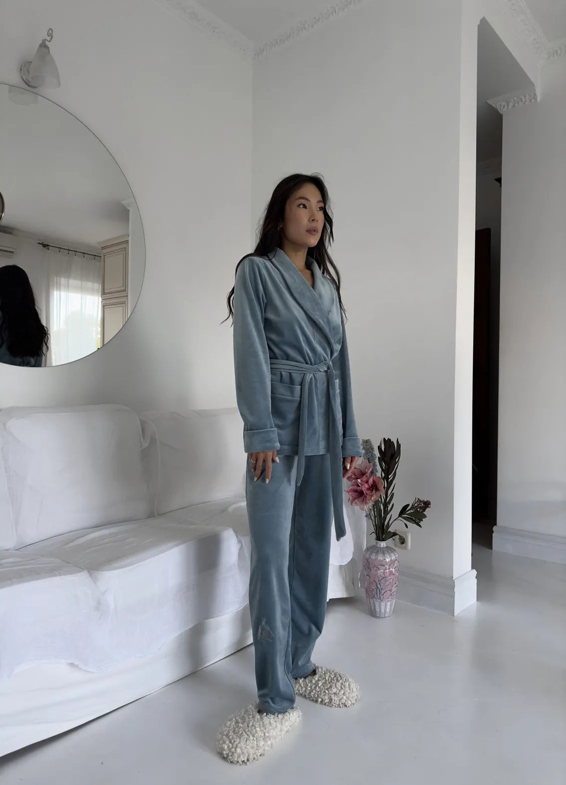 AURA WOMEN'S COTTON PAJAMAS, TURQUOISE