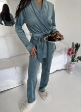 AURA WOMEN'S COTTON PAJAMAS, TURQUOISE