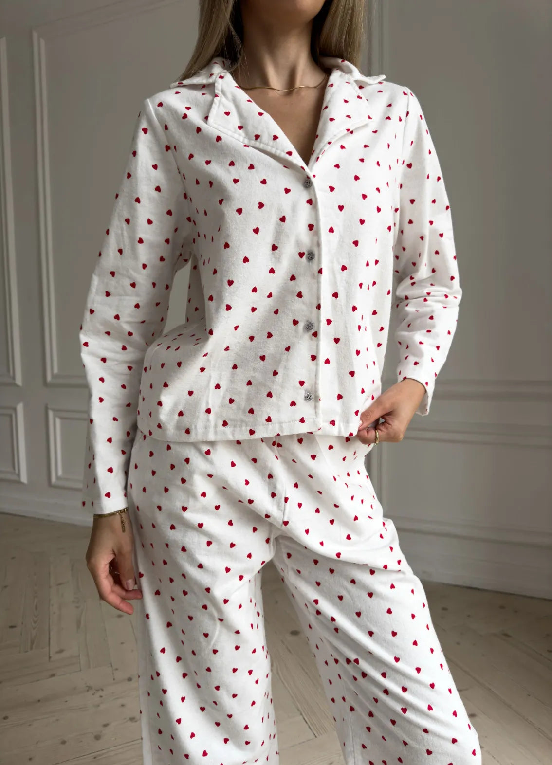 LIZZY FLANNEL WOMEN`S PAJAMAS, WHITE