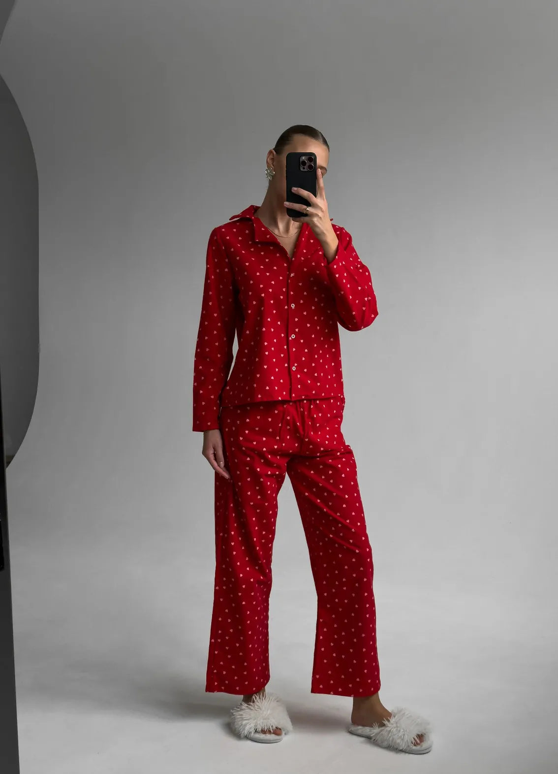 LIZZY FLANNEL WOMEN`S PAJAMAS, RED