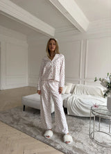 LIZZY FLANNEL WOMEN`S PAJAMAS, WHITE