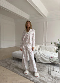 LIZZY FLANNEL WOMEN`S PAJAMAS, WHITE