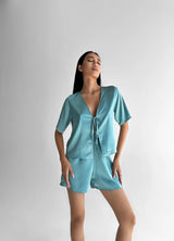 LILU WOMEN`S PAJAMAS, TURQUOISE