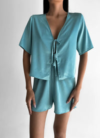 LILU WOMEN`S PAJAMAS, TURQUOISE