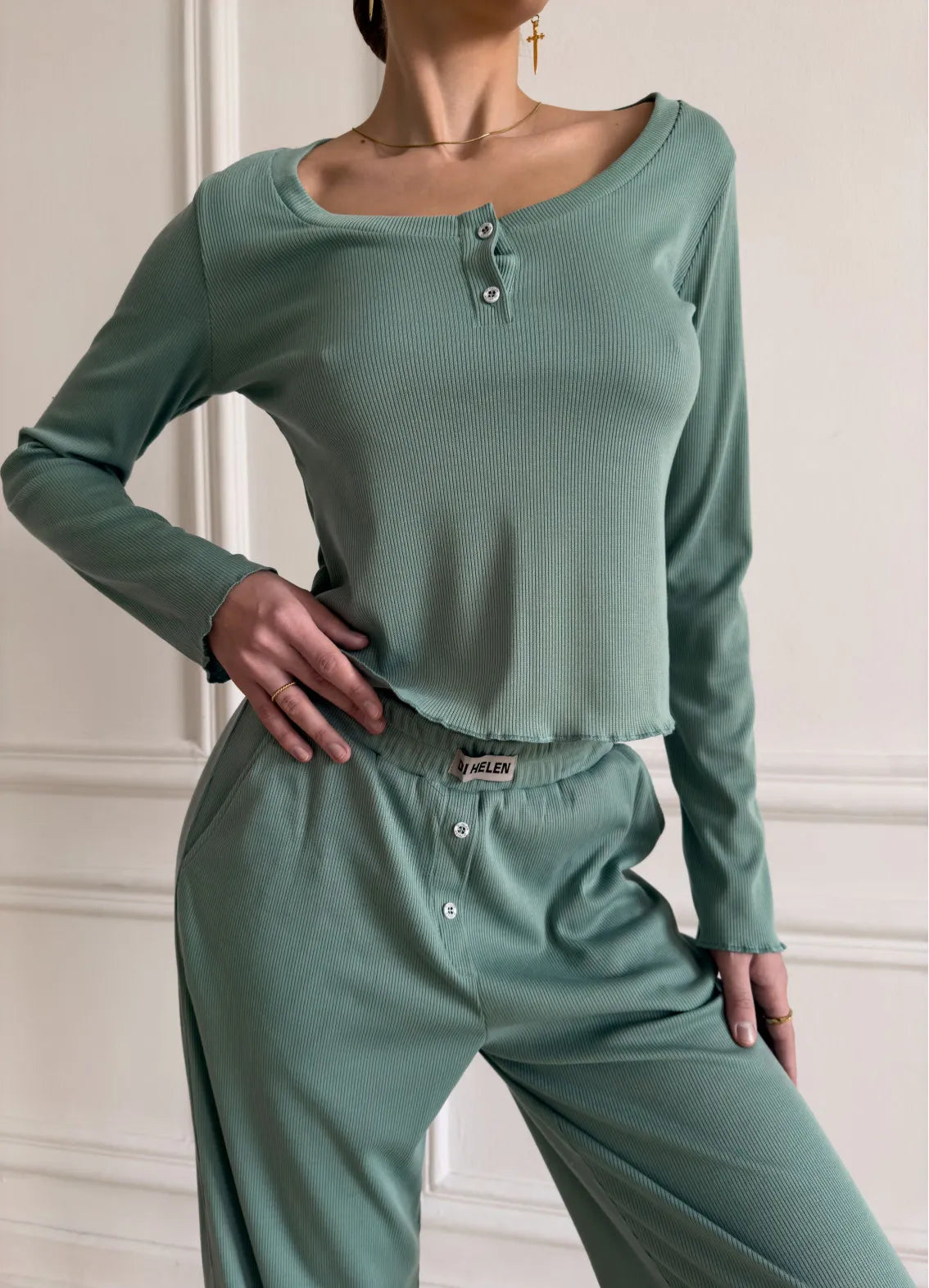 AIDA WOMEN`S PAJAMA, GREEN