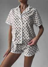 GINGERBREAD COOKIES WOMEN'S PAJAMA, WHITE