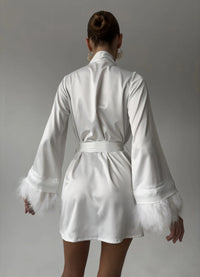 IRIS WOMENS BATHROBE, WHITE