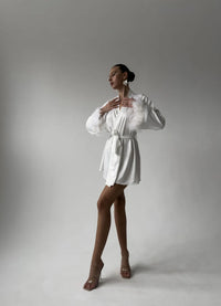 IRIS WOMENS BATHROBE, WHITE