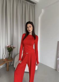 DONNA WOMEN'S PAJAMA, RED