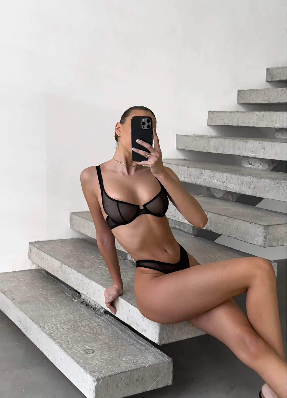 TORI WOMEN'S UNDERWEAR SET, BLACK