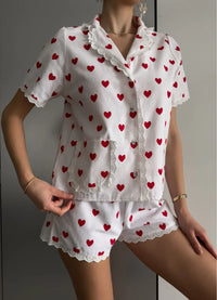 CASSIE WOMEN'S COTTON PAJAMA, WHITE