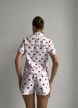 CASSIE WOMEN'S COTTON PAJAMA, WHITE