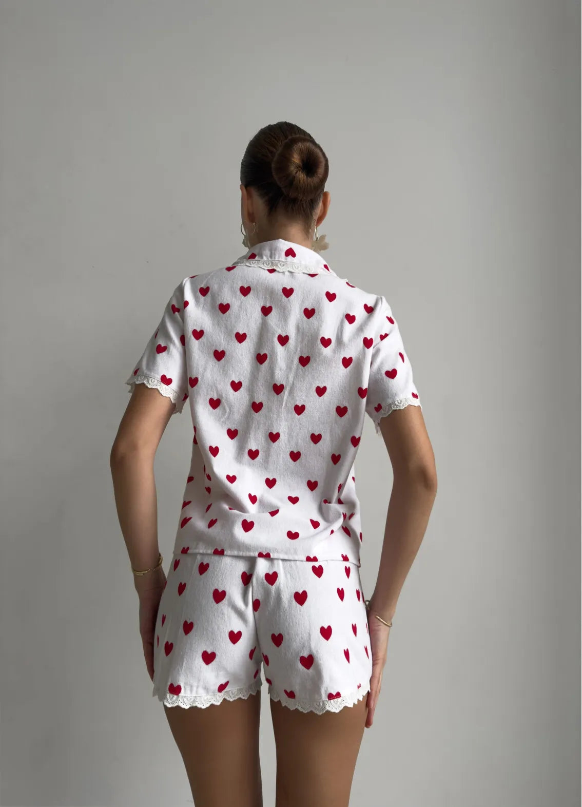 CASSIE WOMEN'S COTTON PAJAMA, WHITE