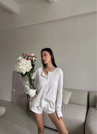 VERONA PAJAMA WITH SHIRT, MILKY