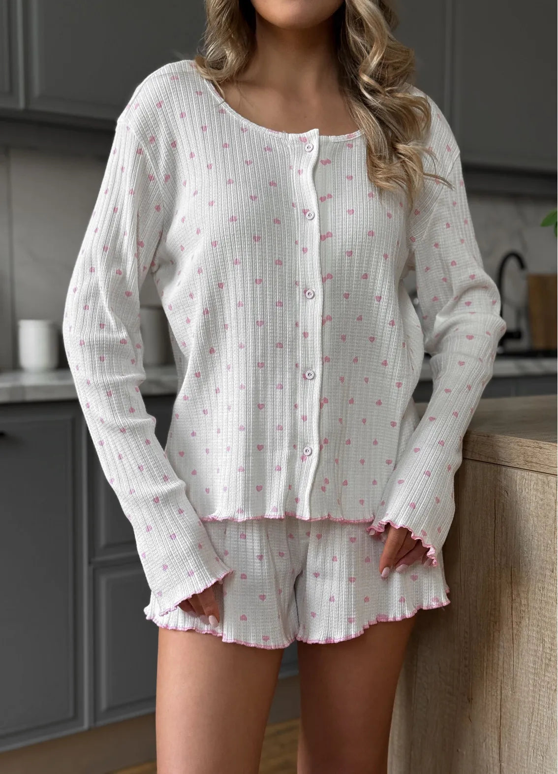 SEMIRAMIS WOMEN'S PAJAMAS WITH SHORTS, MILKY