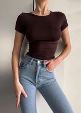 WOMEN'S T-SHIRT DONNA, BROWN