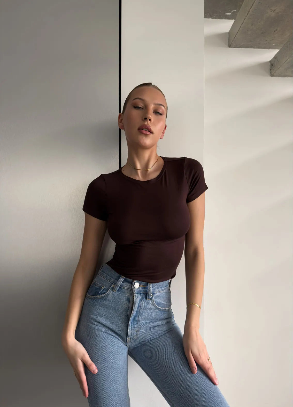 WOMEN'S T-SHIRT DONNA, BROWN