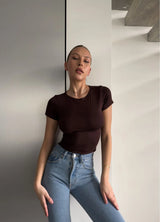 WOMEN'S T-SHIRT DONNA, BROWN