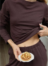 AZIZA WOMEN`S PAJAMAS, BROWN