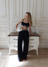 LEONA WOMEN'S PAJAMA, BLACK